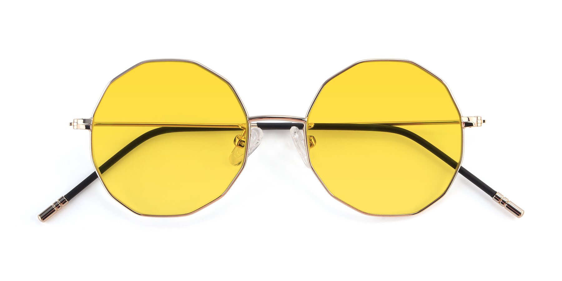 Folded Front of Dreamer in Gold with Yellow Tinted Lenses