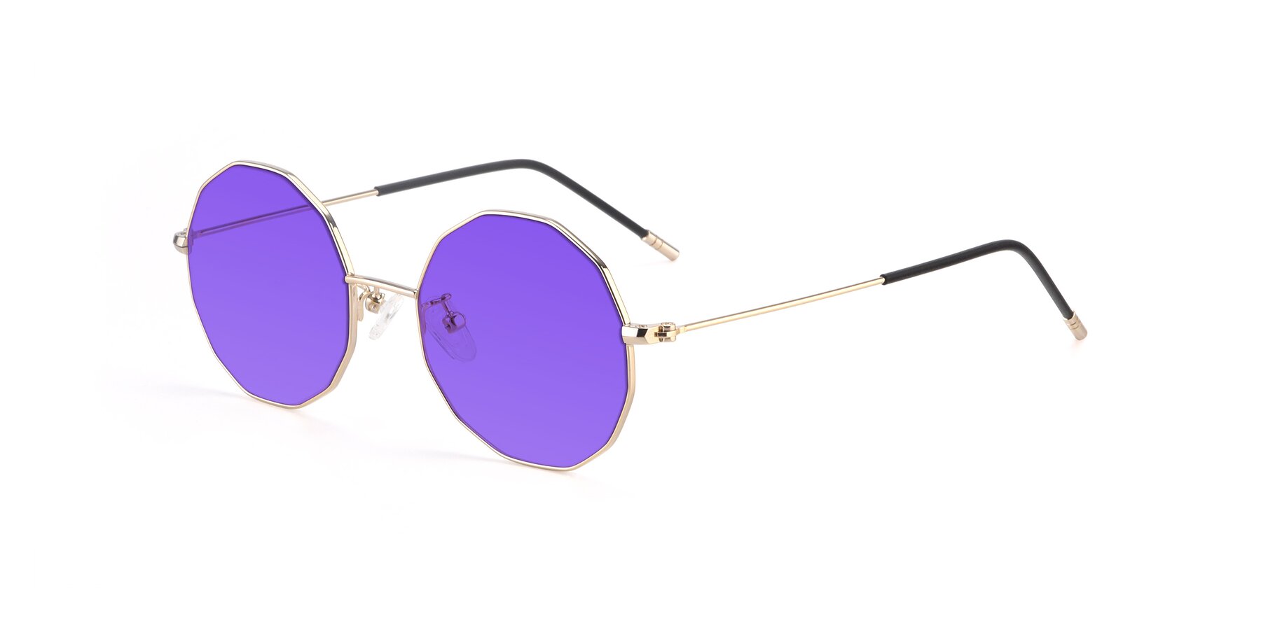 Angle of Dreamer in Gold with Purple Tinted Lenses