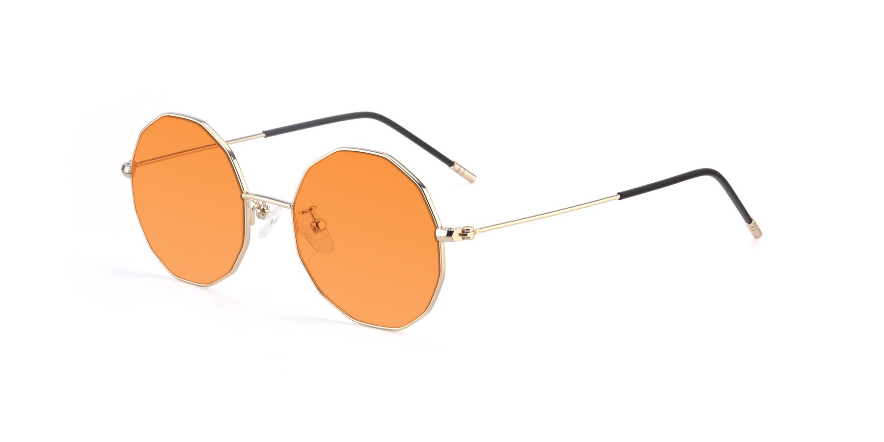 Angle of Dreamer in Gold with Orange Tinted Lenses