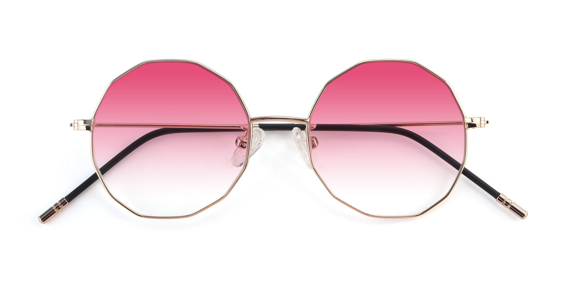 Folded Front of Dreamer in Gold with Pink Gradient Lenses