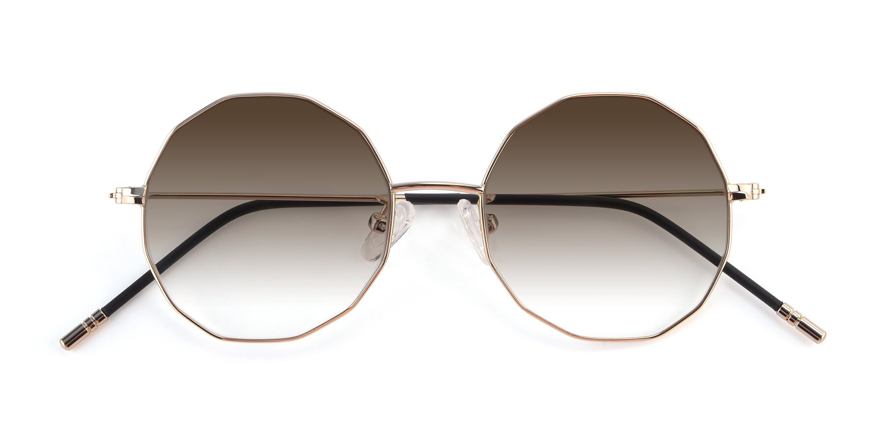 Folded Front of Dreamer in Gold with Brown Gradient Lenses