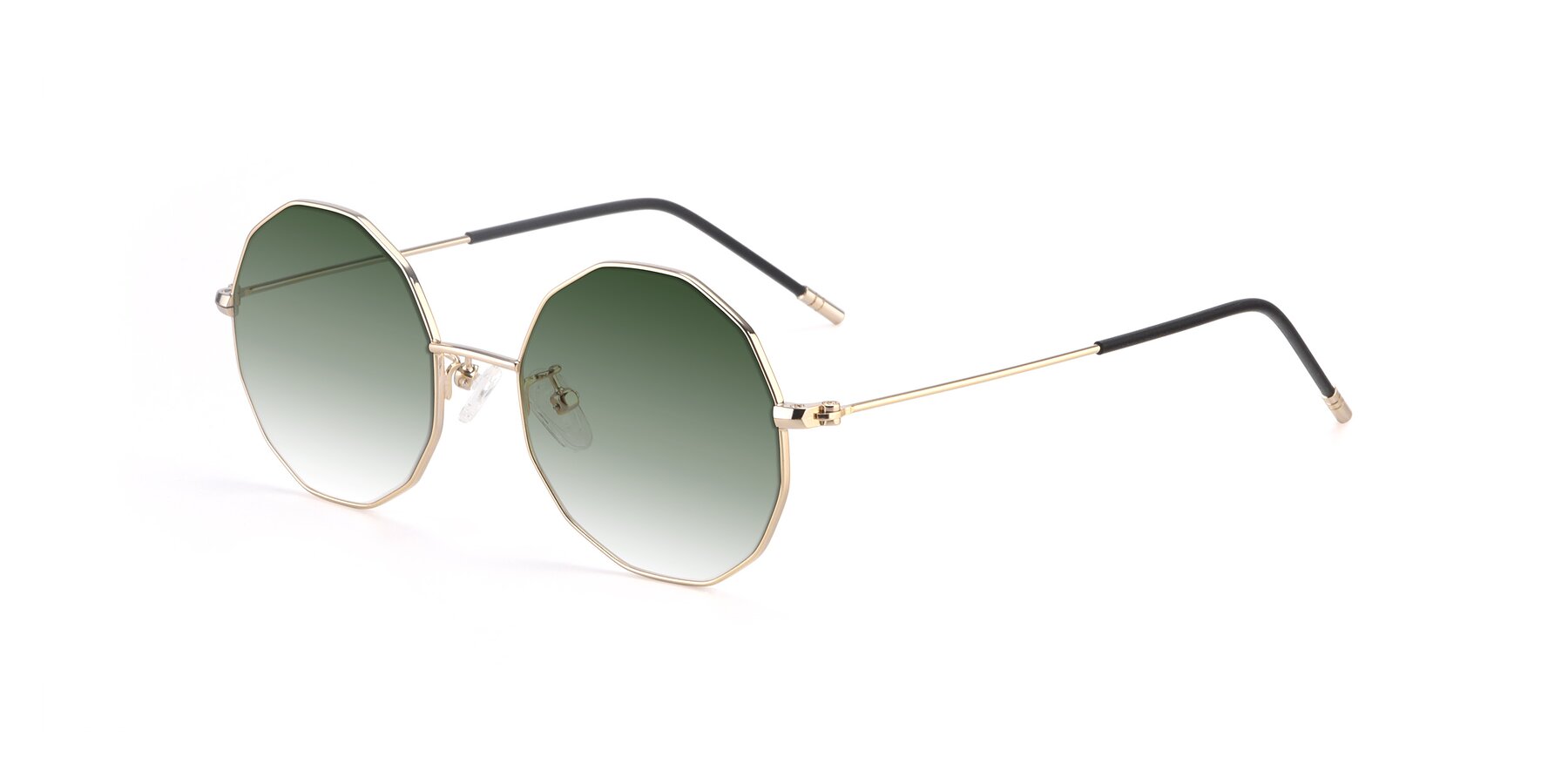 Angle of Dreamer in Gold with Green Gradient Lenses