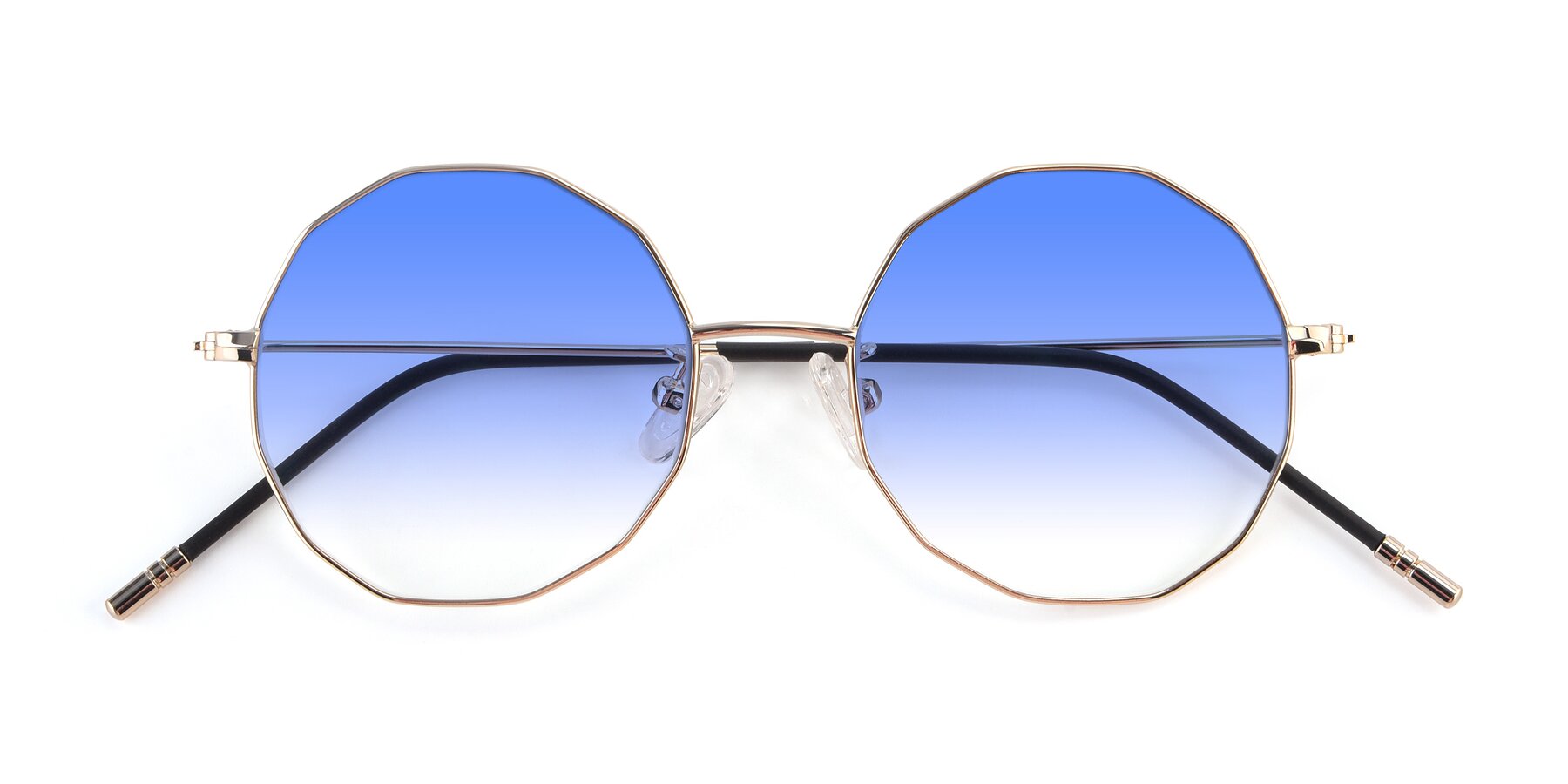 Folded Front of Dreamer in Gold with Blue Gradient Lenses