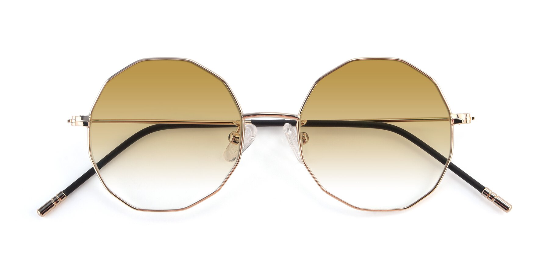 Folded Front of Dreamer in Gold with Champagne Gradient Lenses