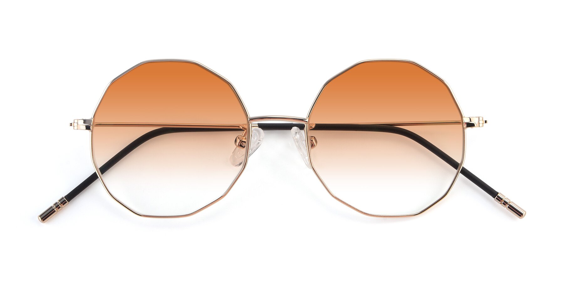 Folded Front of Dreamer in Gold with Orange Gradient Lenses