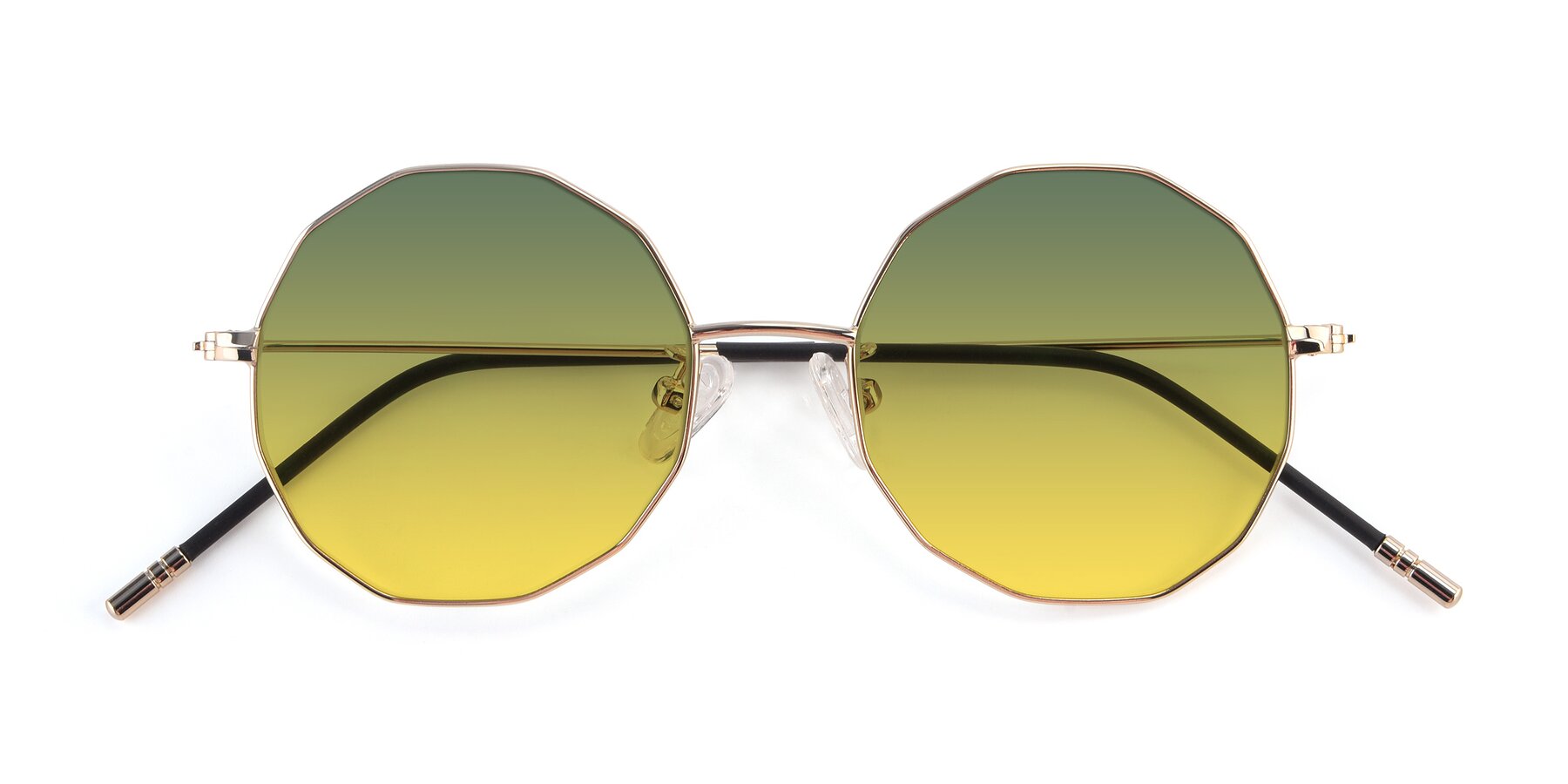 Folded Front of Dreamer in Gold with Green / Yellow Gradient Lenses