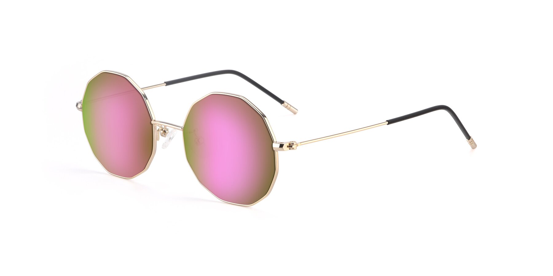 Angle of Dreamer in Gold with Pink Mirrored Lenses