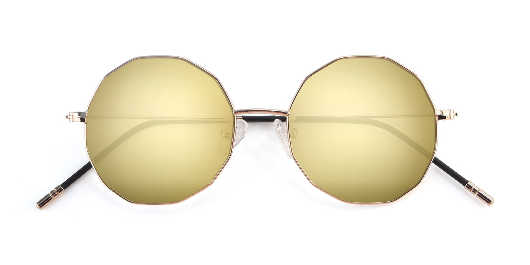 Folded Front of Dreamer in Gold with Gold Mirrored Lenses