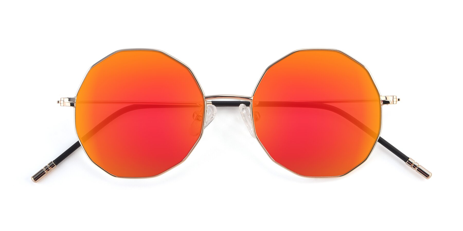 View of Dreamer in Gold with Red Gold Mirrored Lenses