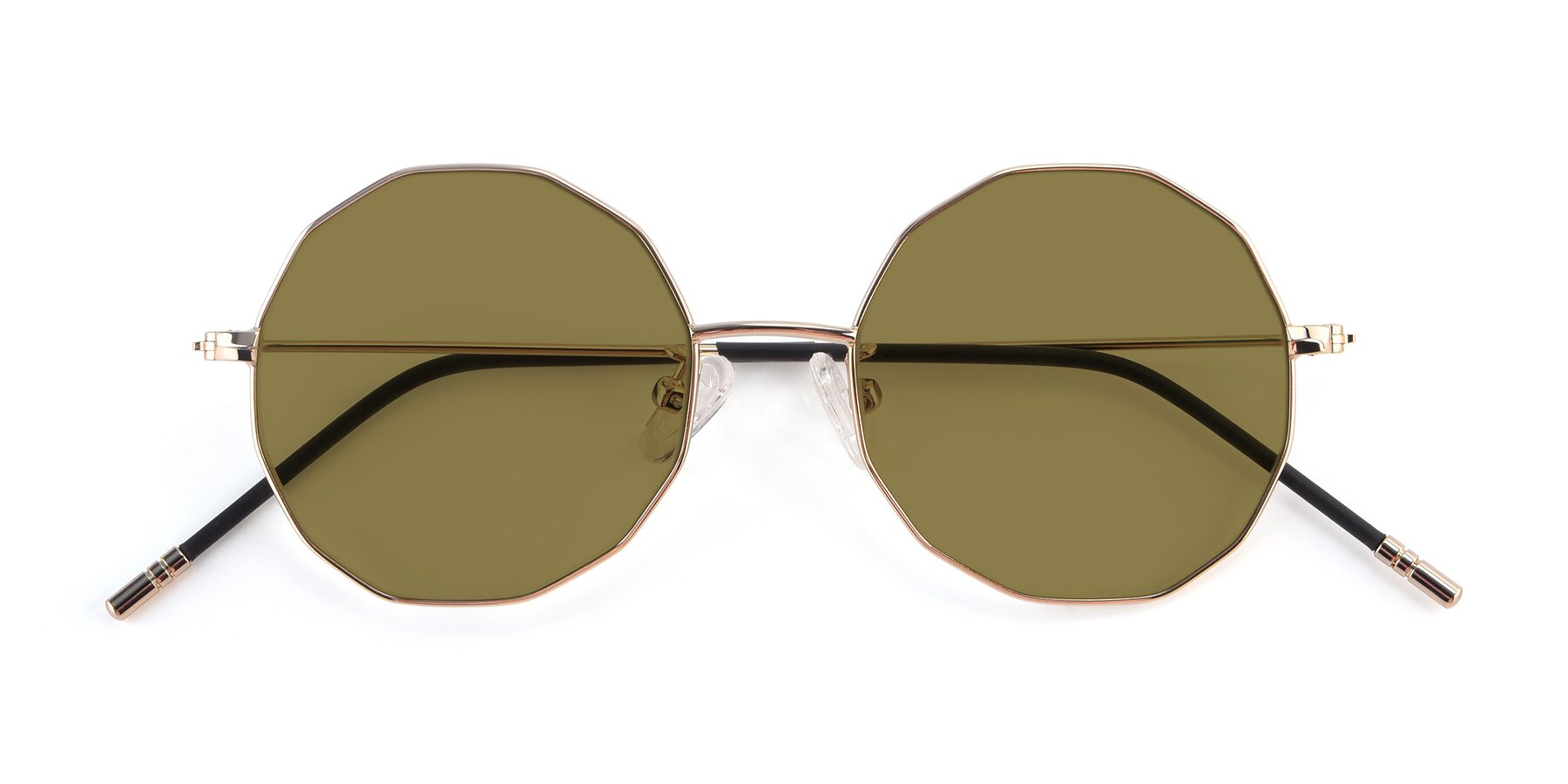 Folded Front of Dreamer in Gold with Brown Polarized Lenses