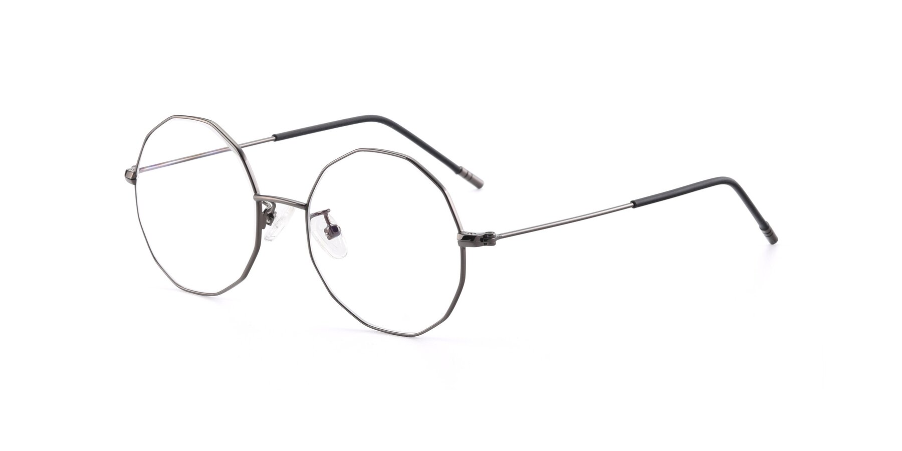 Angle of Dreamer in Gunmetal with Clear Eyeglass Lenses