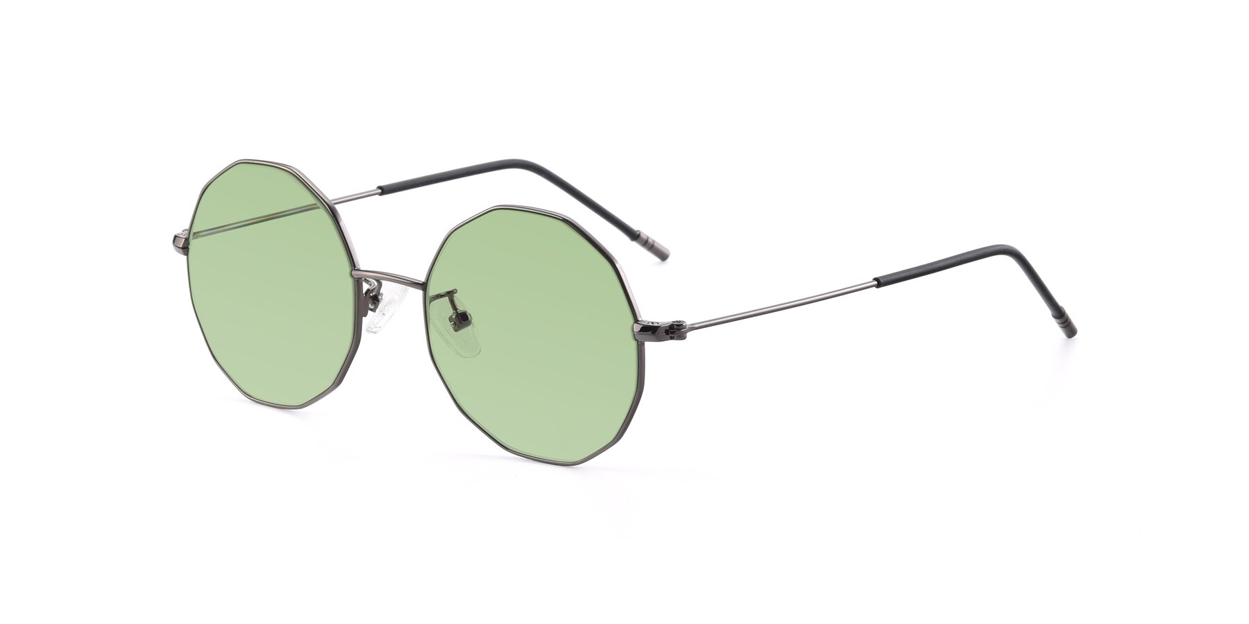 Angle of Dreamer in Gunmetal with Medium Green Tinted Lenses
