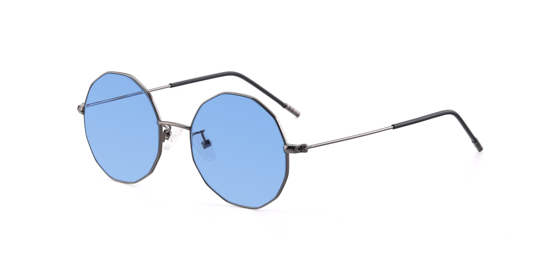 Angle of Dreamer in Gunmetal with Medium Blue Tinted Lenses