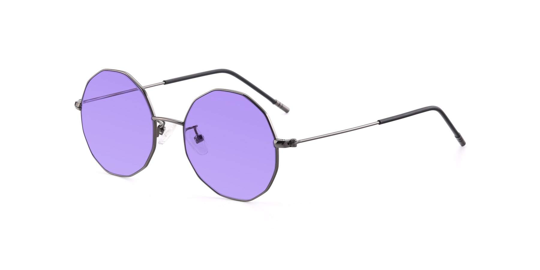Angle of Dreamer in Gunmetal with Medium Purple Tinted Lenses
