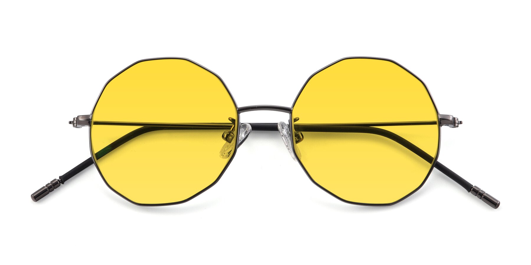 Folded Front of Dreamer in Gunmetal with Yellow Tinted Lenses