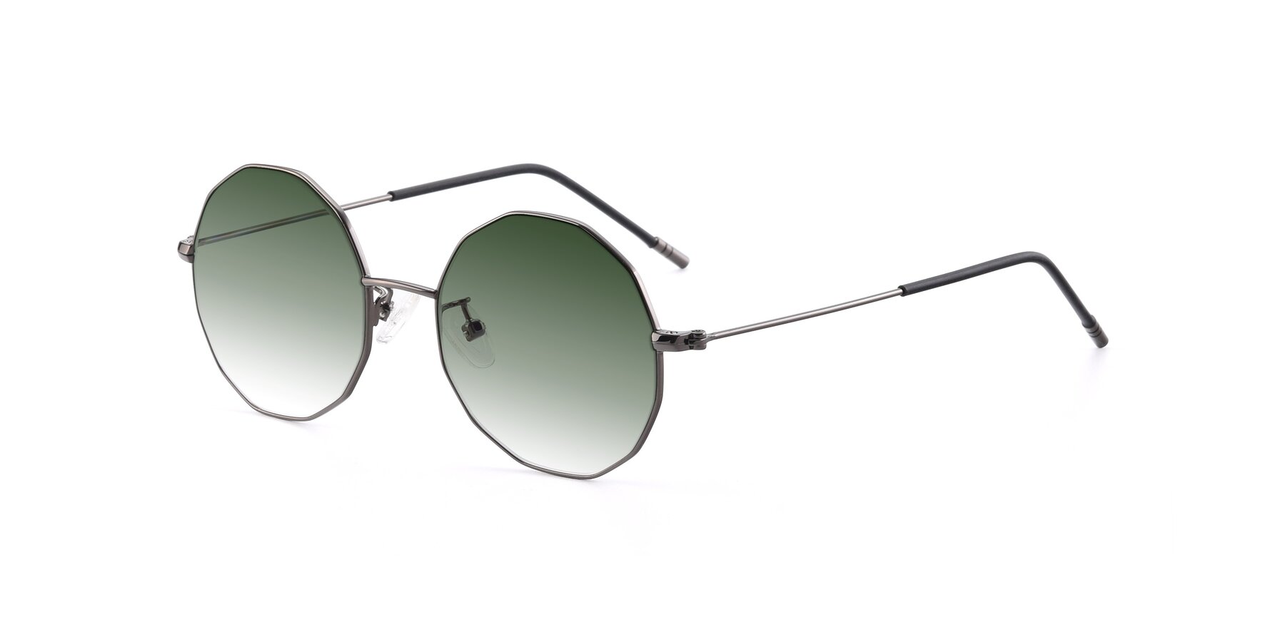 Angle of Dreamer in Gunmetal with Green Gradient Lenses