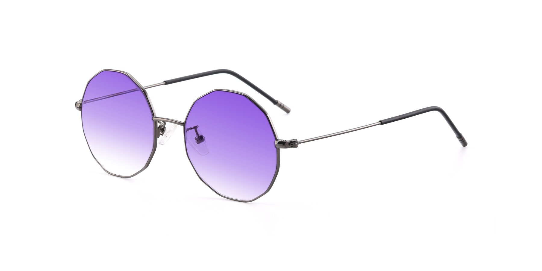 Angle of Dreamer in Gunmetal with Purple Gradient Lenses