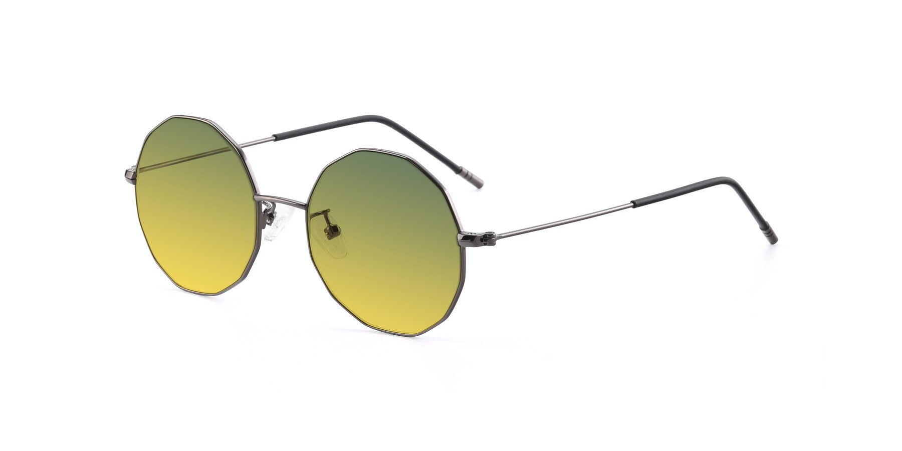 Angle of Dreamer in Gunmetal with Green / Yellow Gradient Lenses