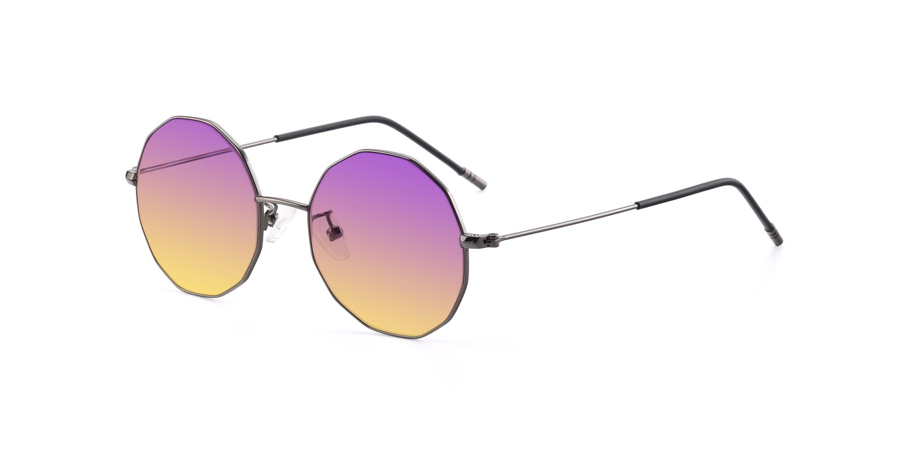 Angle of Dreamer in Gunmetal with Purple / Yellow Gradient Lenses