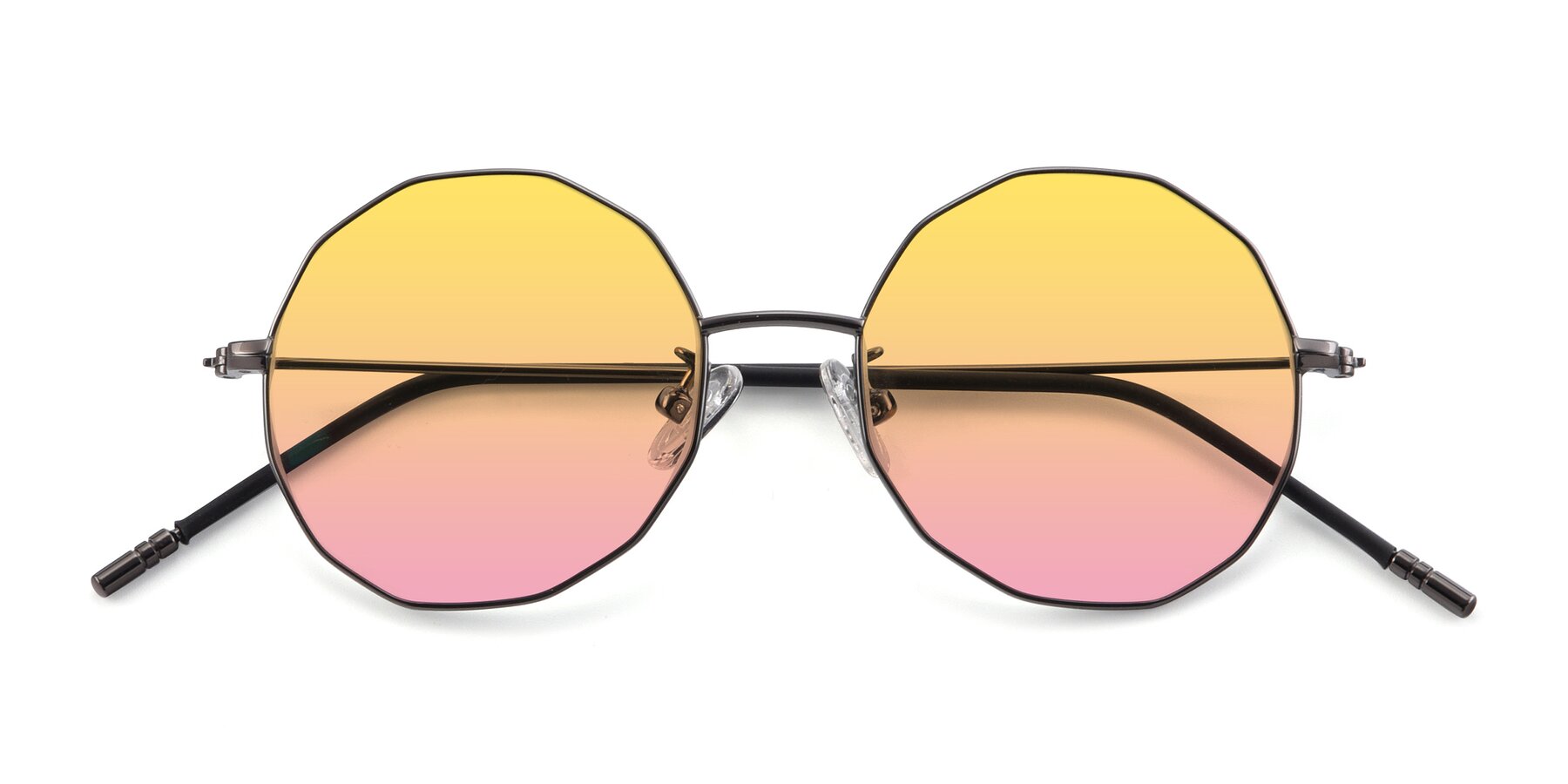 Folded Front of Dreamer in Gunmetal with Yellow / Pink Gradient Lenses