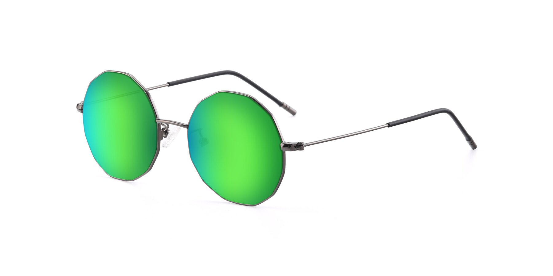 Angle of Dreamer in Gunmetal with Green Mirrored Lenses