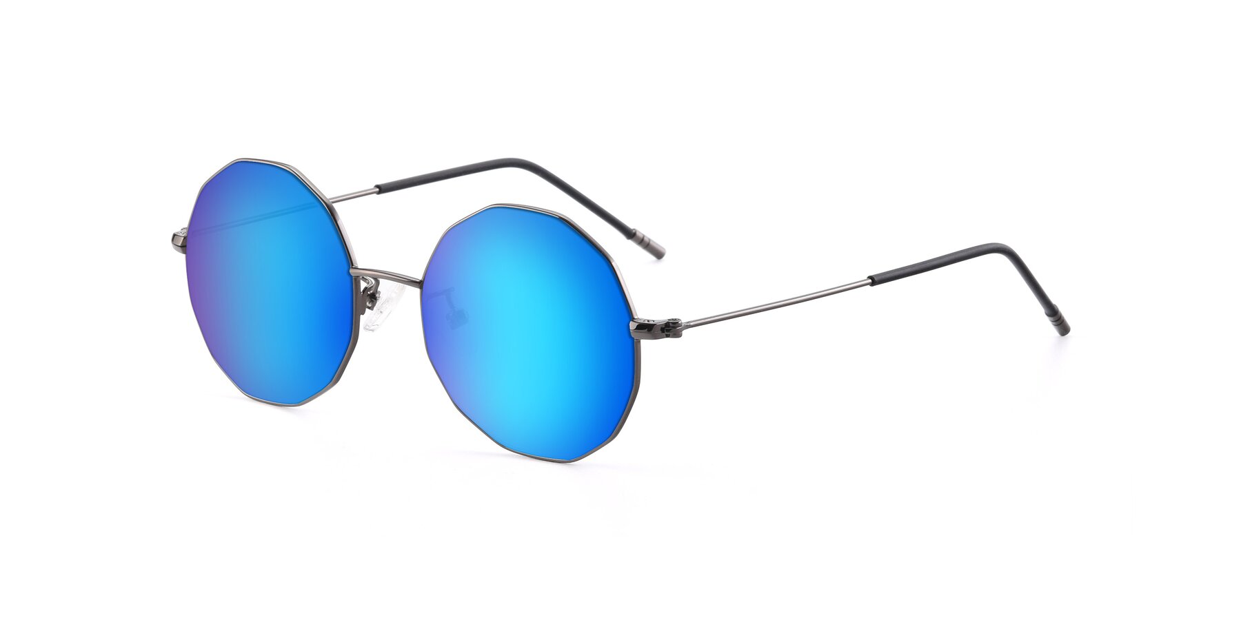 Angle of Dreamer in Gunmetal with Blue Mirrored Lenses