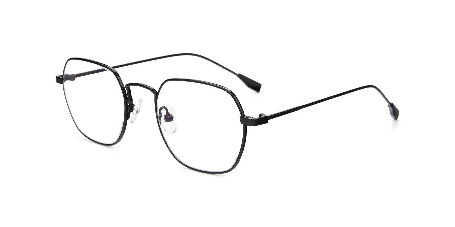 Angle of 9398 in Black with Clear Eyeglass Lenses