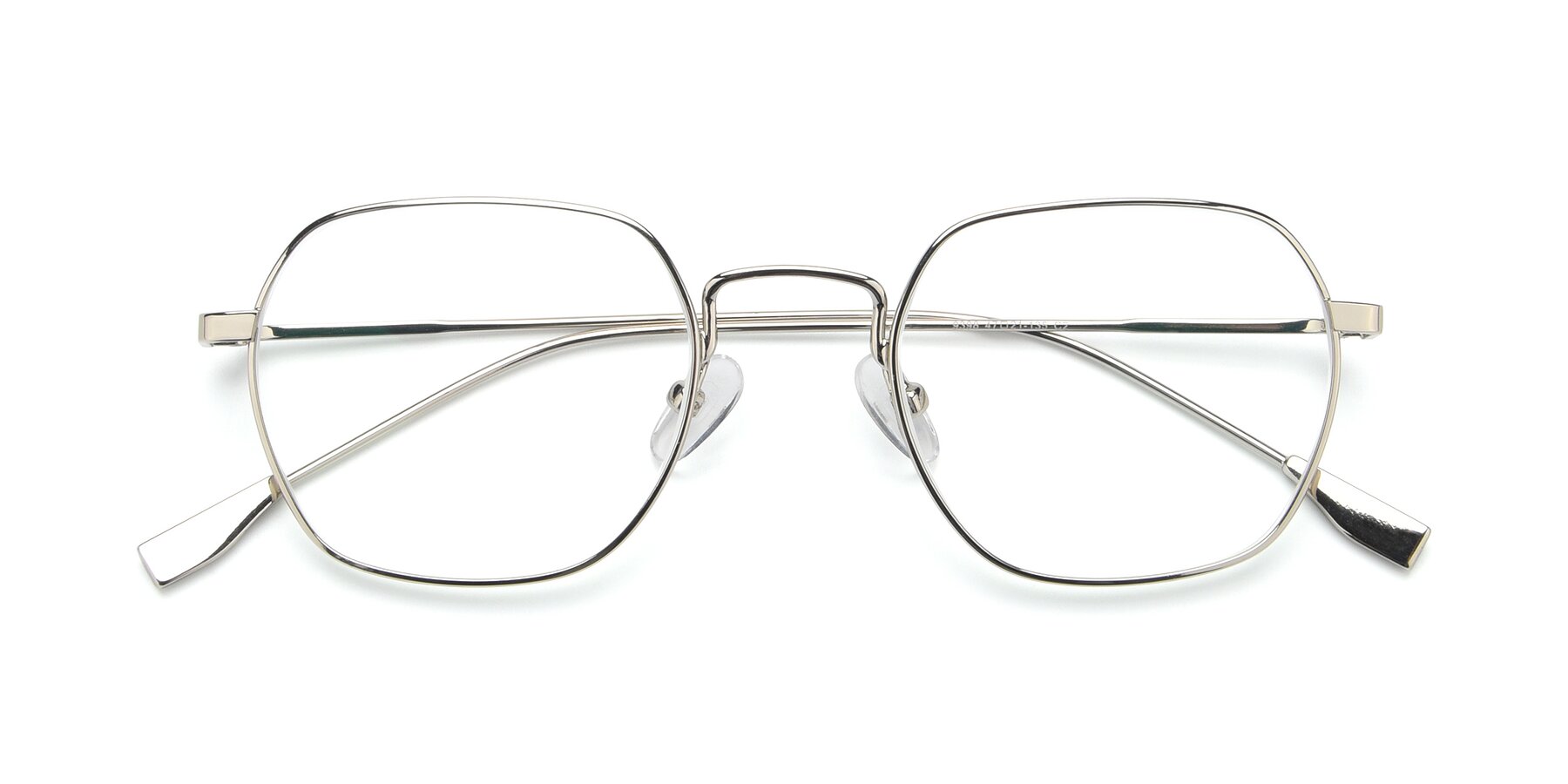 Folded Front of 9398 in Silver with Clear Reading Eyeglass Lenses