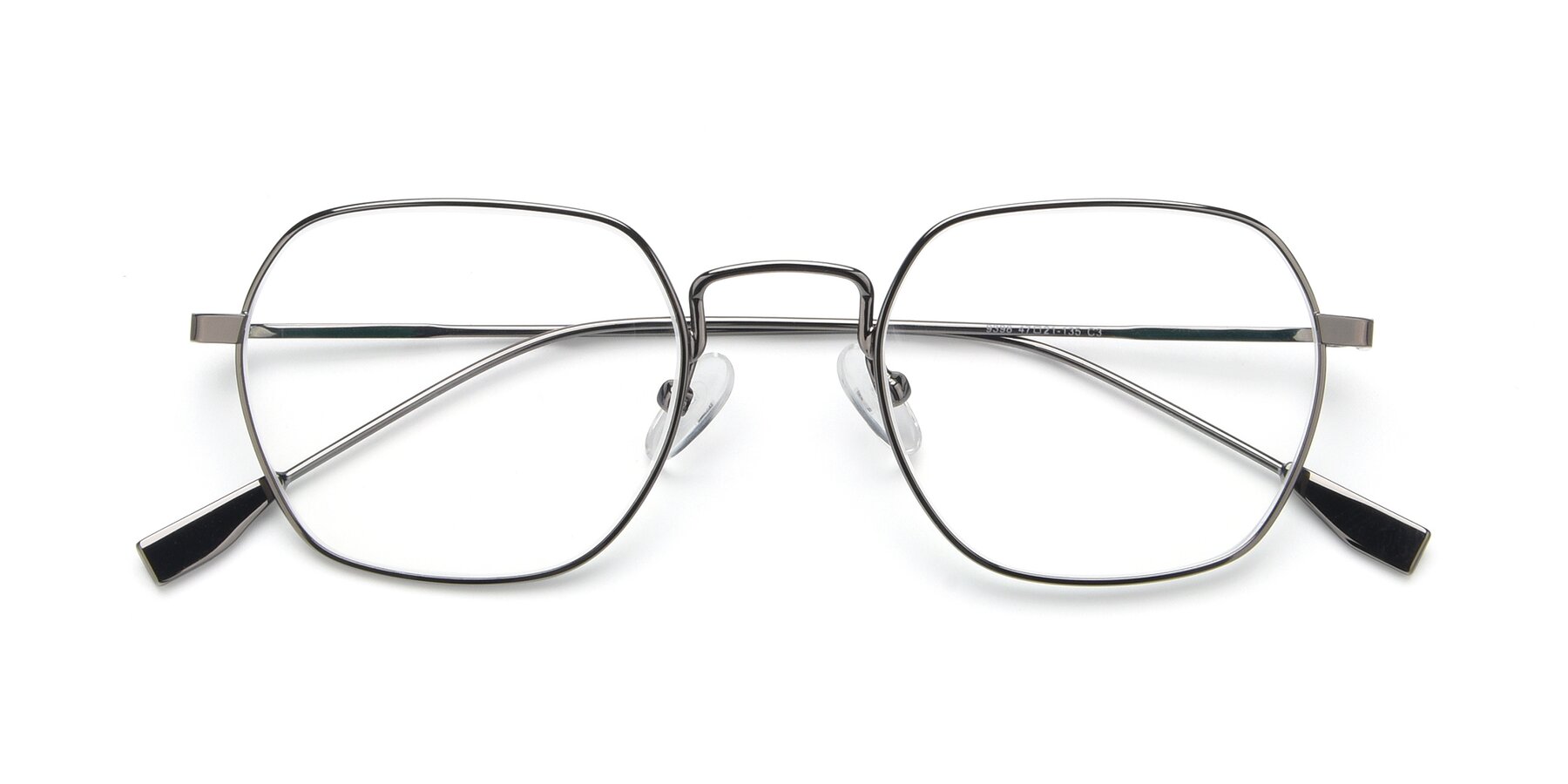 Folded Front of 9398 in Gunmetal with Clear Reading Eyeglass Lenses