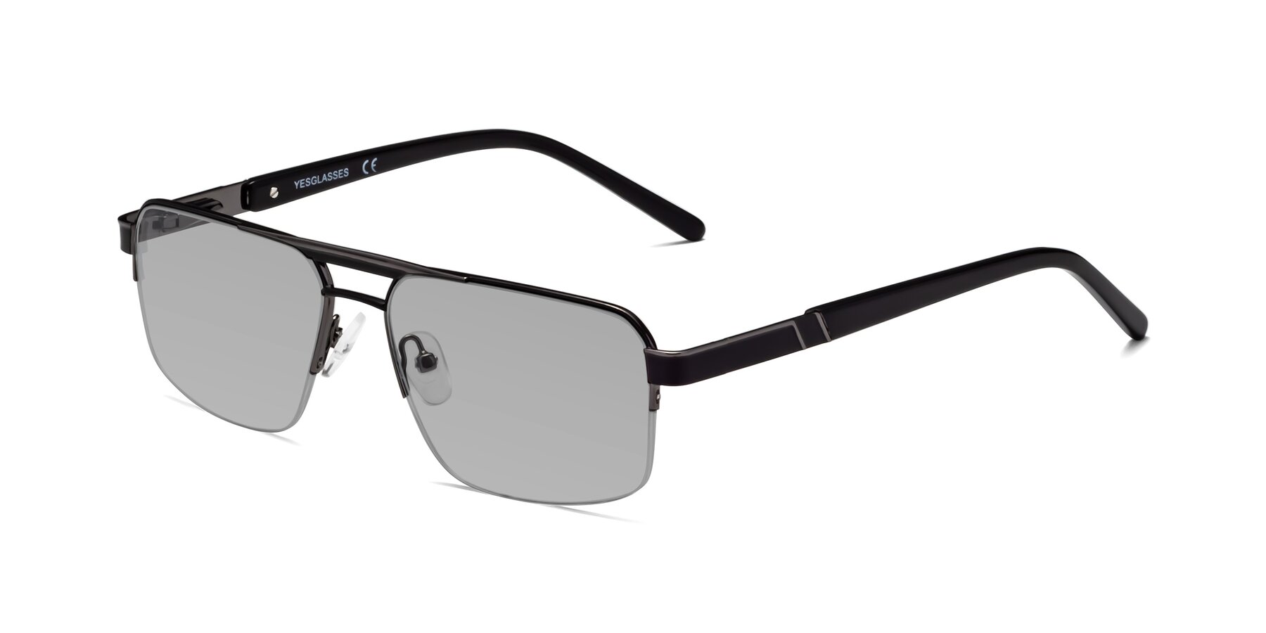 Angle of Chino in Black-Gunmetal with Light Gray Tinted Lenses