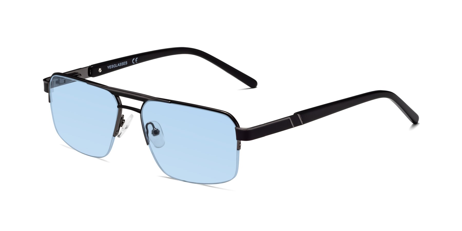 Angle of Chino in Black-Gunmetal with Light Blue Tinted Lenses