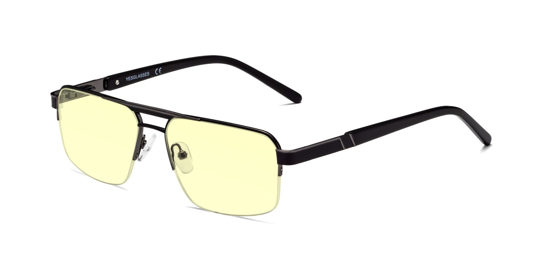 Angle of Chino in Black-Gunmetal with Light Yellow Tinted Lenses