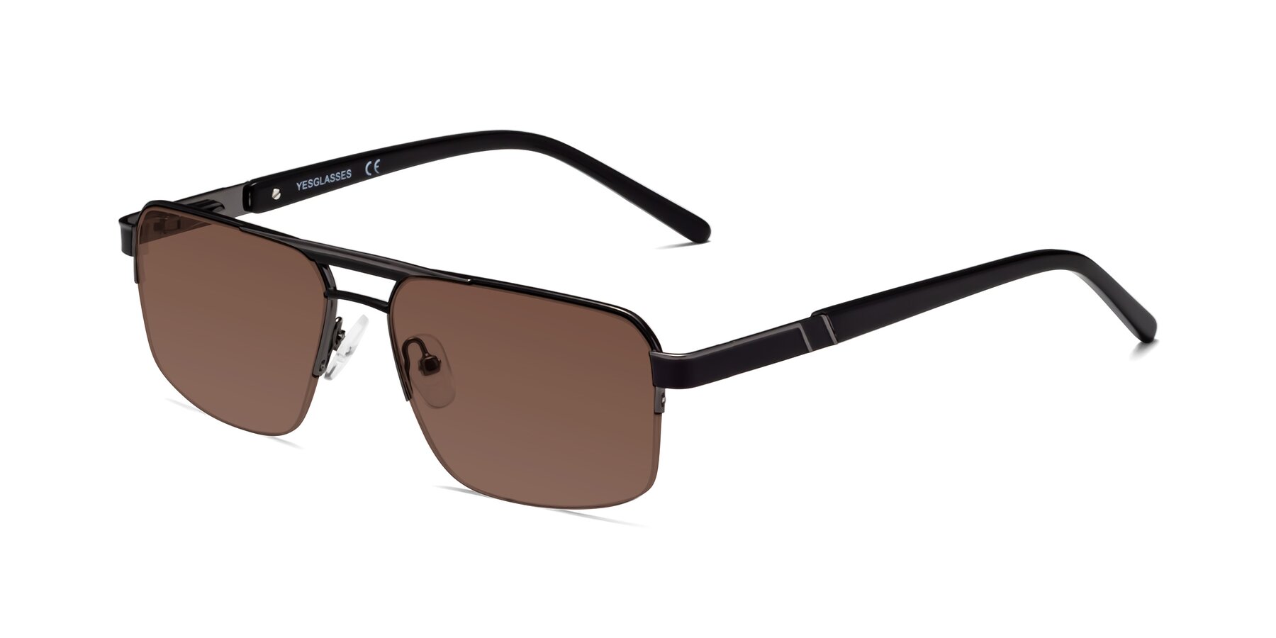 Angle of Chino in Black-Gunmetal with Brown Tinted Lenses
