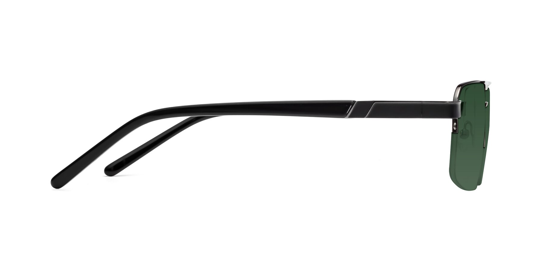 Side of 19004 in Black-Gunmetal with Green Tinted Lenses
