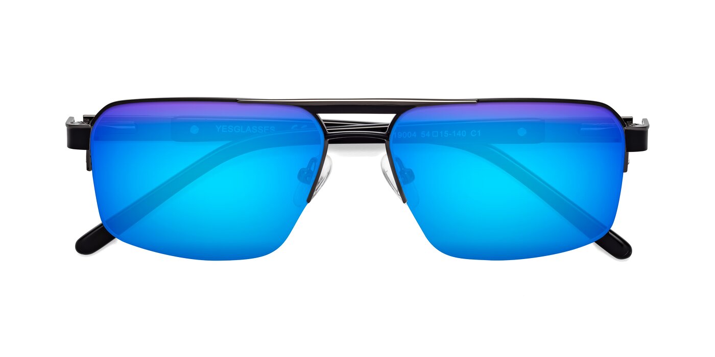 19004 - Black / Gunmetal Flash Mirrored Sunglasses