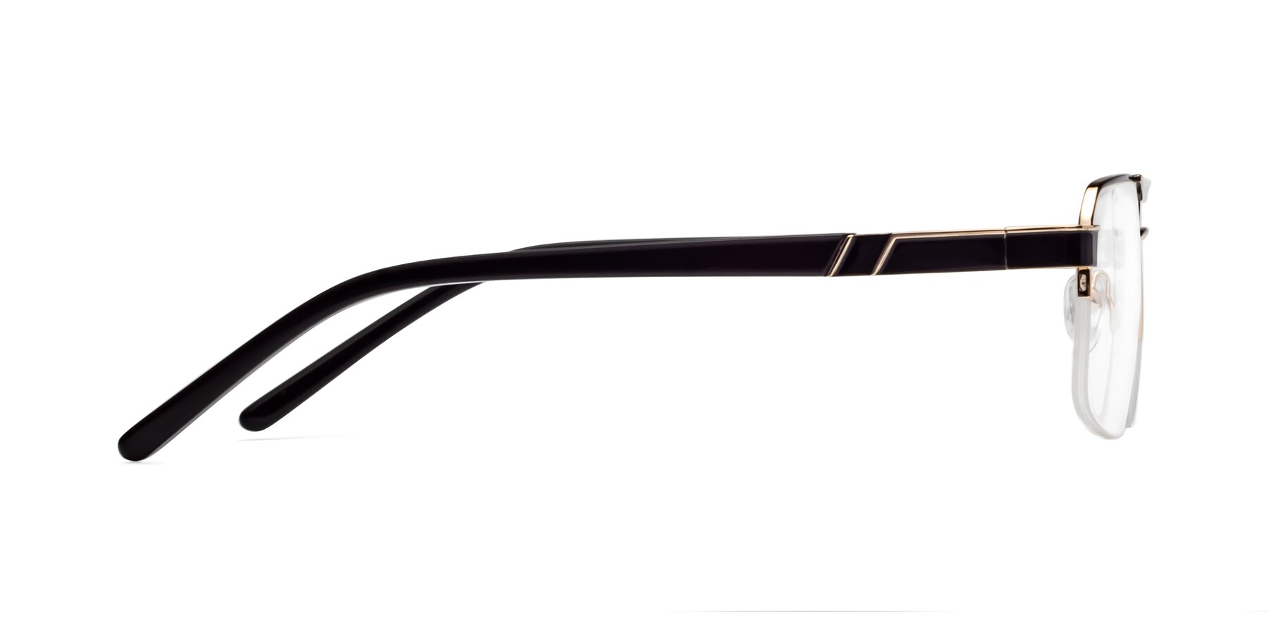Side of 19004 in Black-Gold with Clear Reading Eyeglass Lenses