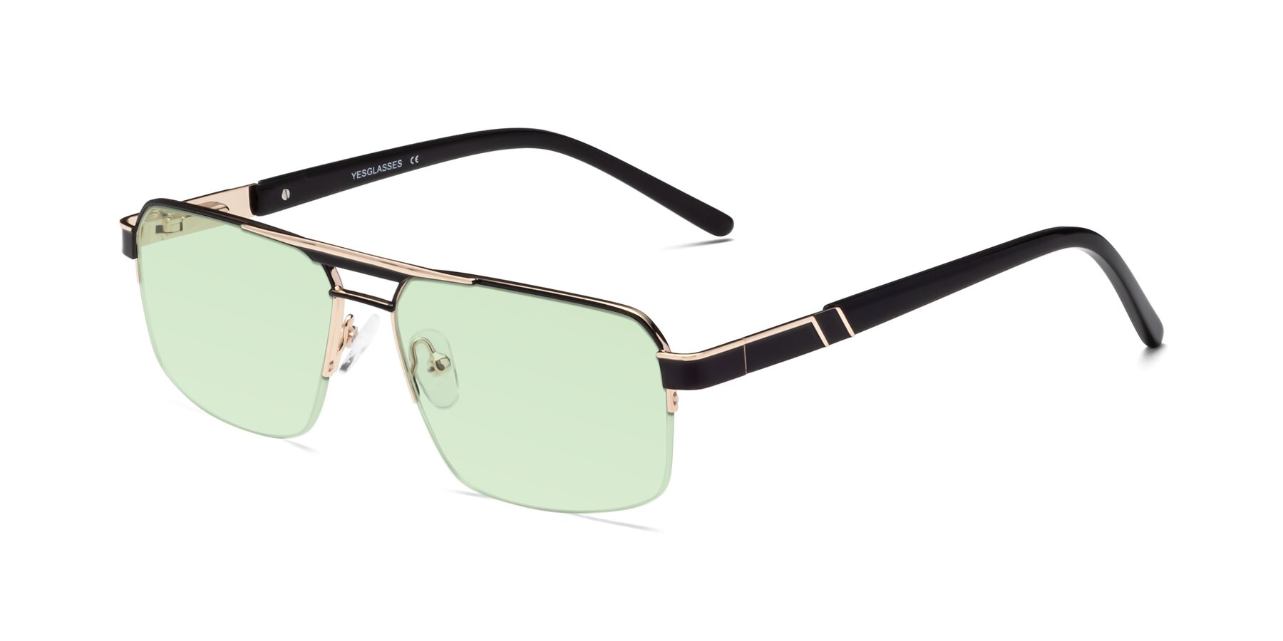 Angle of Chino in Black-Gold with Light Green Tinted Lenses