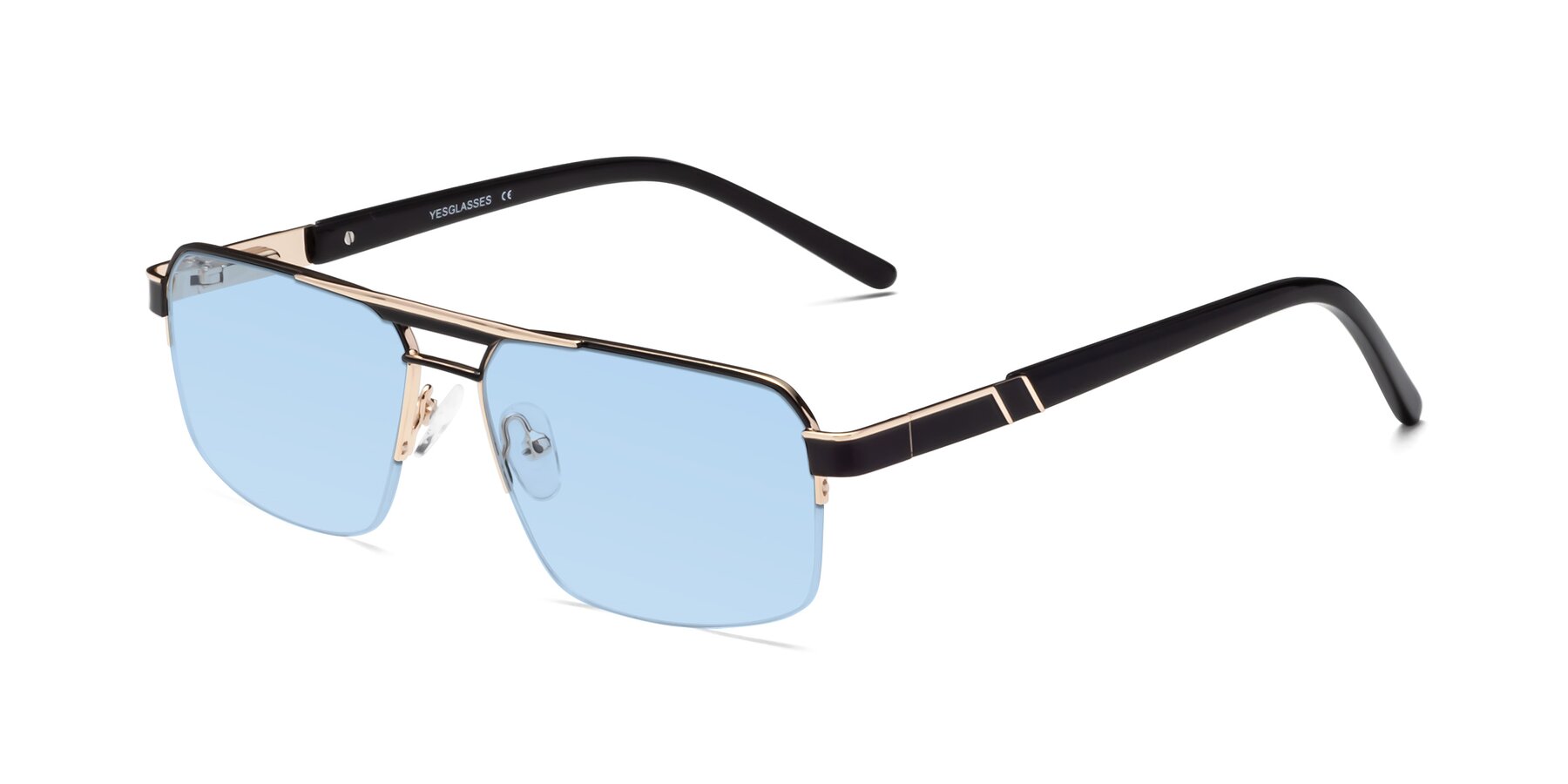 Angle of Chino in Black-Gold with Light Blue Tinted Lenses