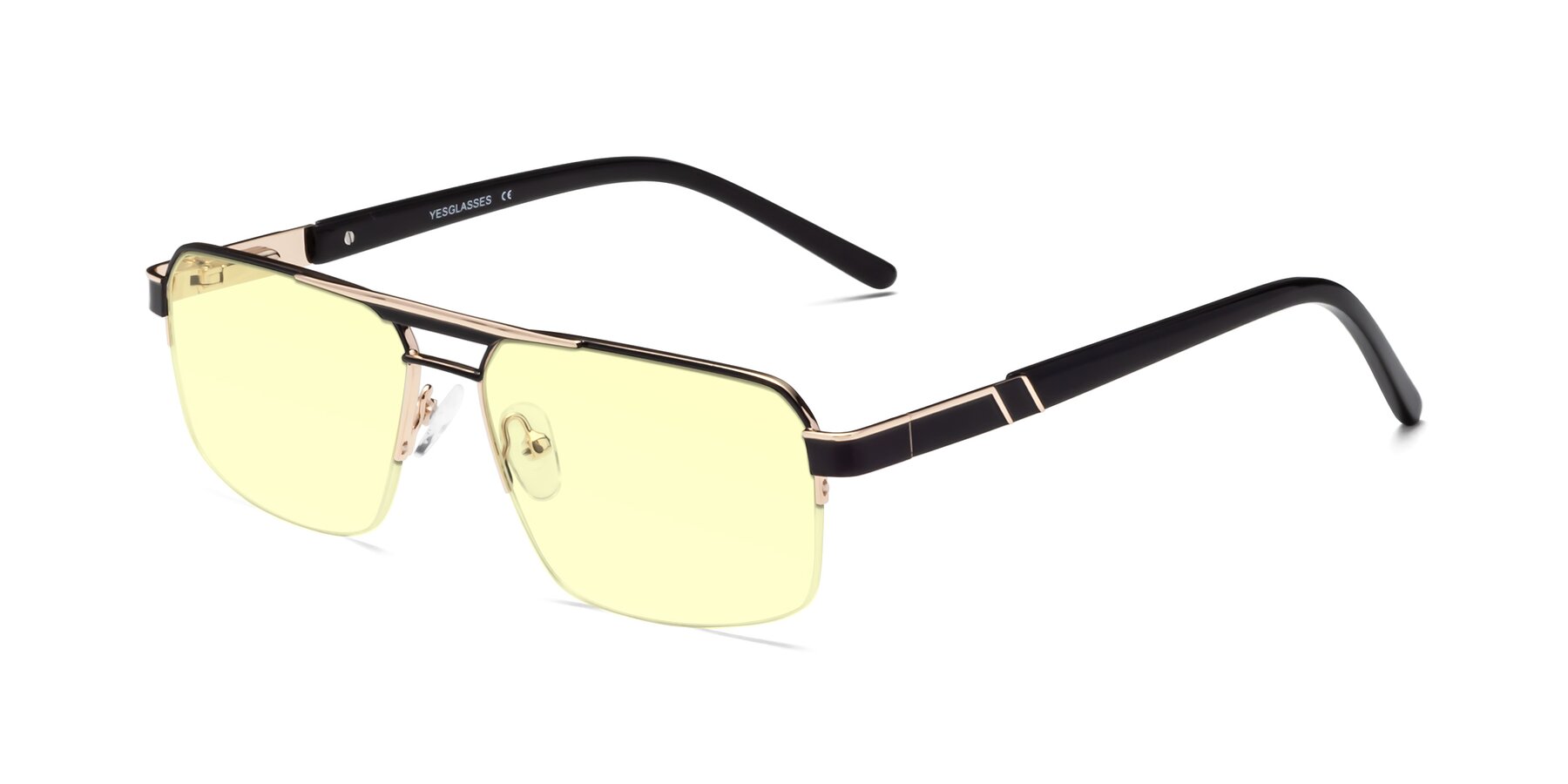 Angle of Chino in Black-Gold with Light Yellow Tinted Lenses