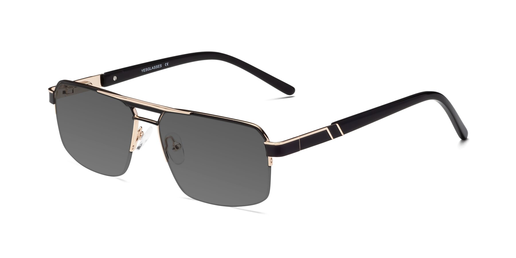 Angle of Chino in Black-Gold with Medium Gray Tinted Lenses