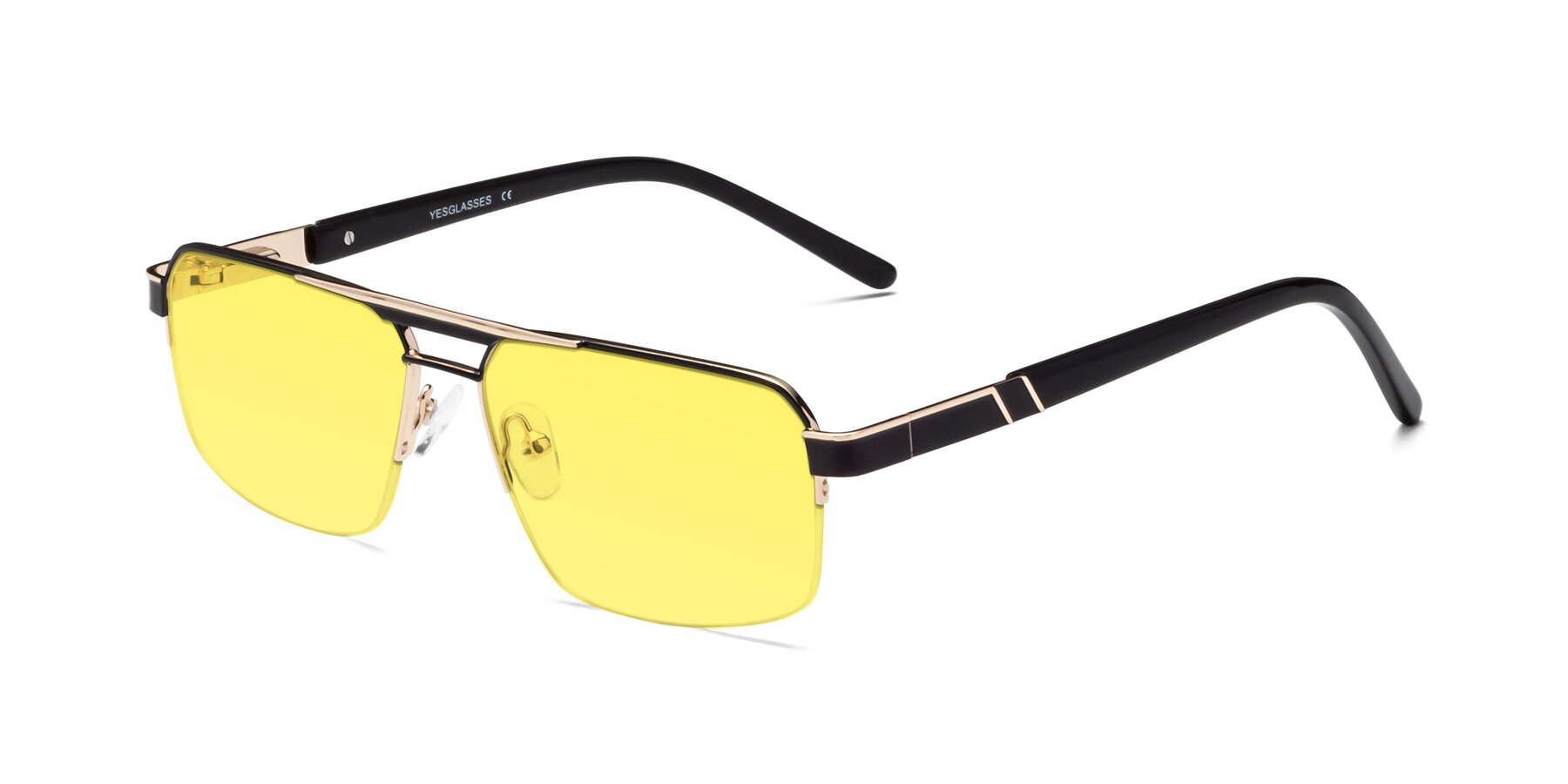 Angle of Chino in Black-Gold with Medium Yellow Tinted Lenses