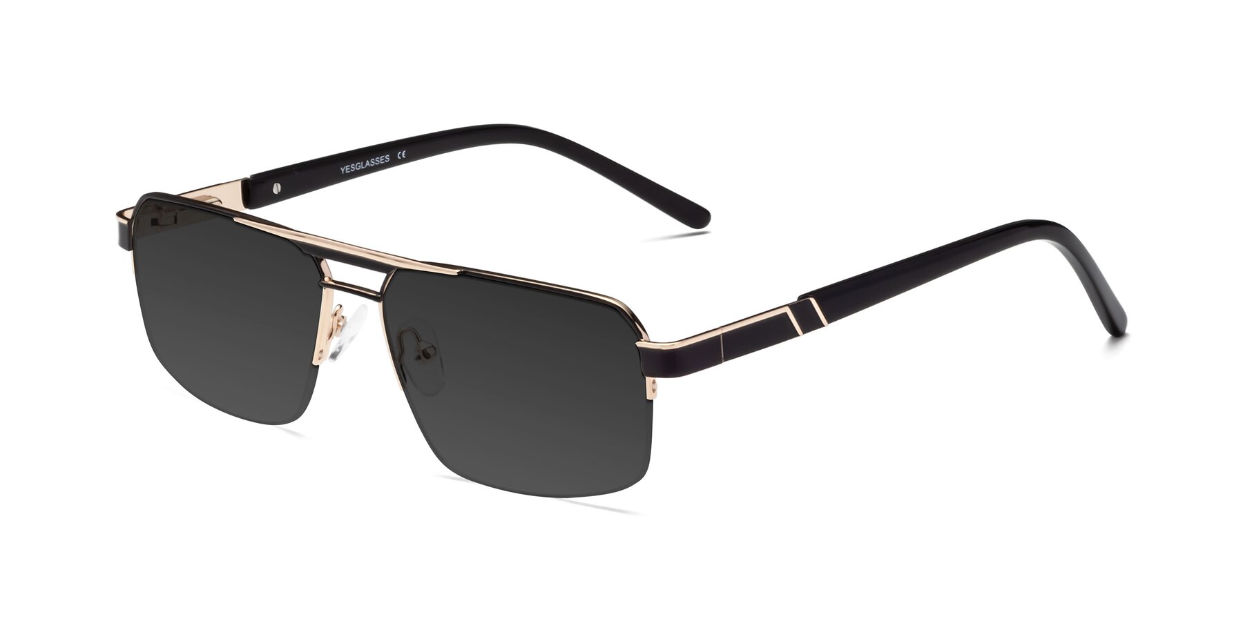 Angle of Chino in Black-Gold with Gray Tinted Lenses