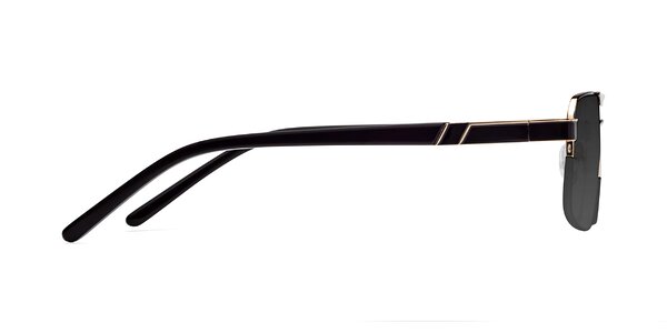 Black-Gold Double Bridge Classic Semi-Rimless Tinted Sunglasses with ...