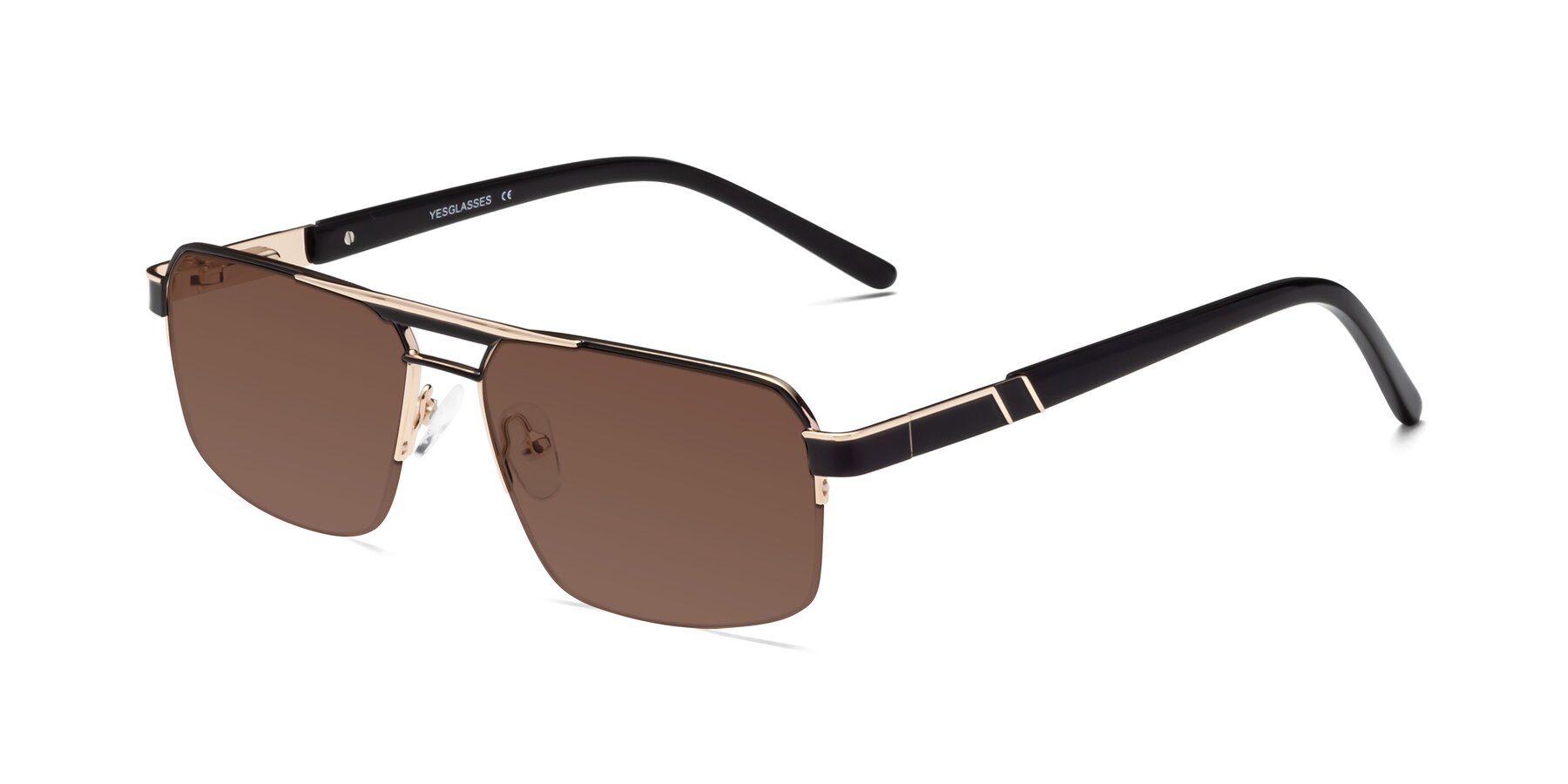 Angle of Chino in Black-Gold with Brown Tinted Lenses
