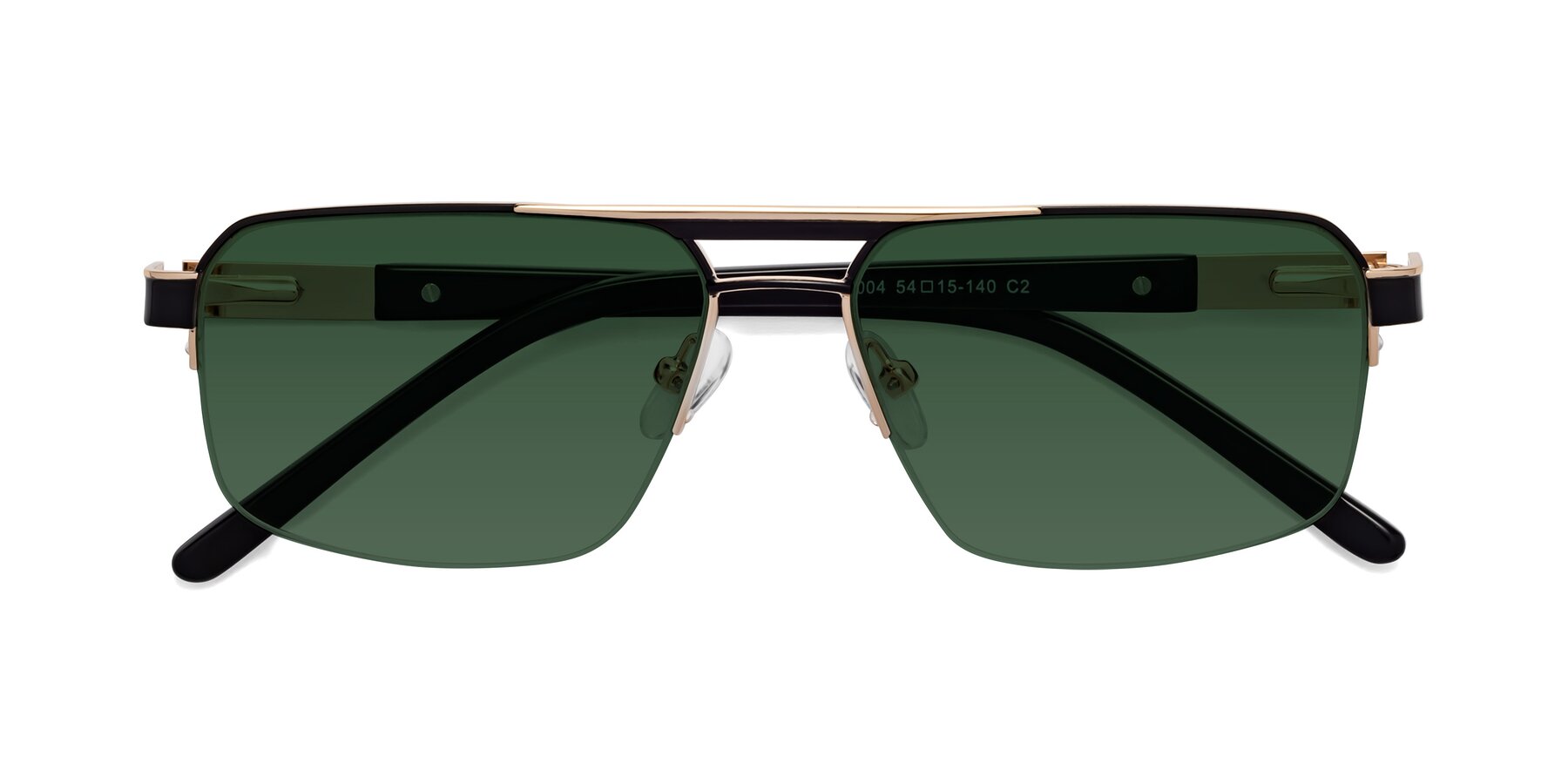 Folded Front of Chino in Black-Gold with Green Tinted Lenses