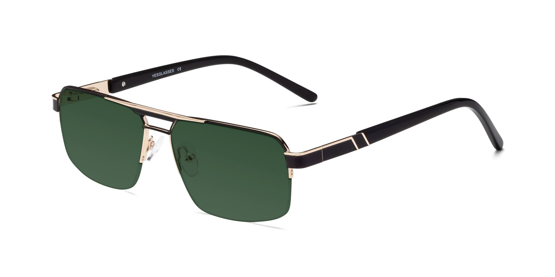 Angle of Chino in Black-Gold with Green Tinted Lenses