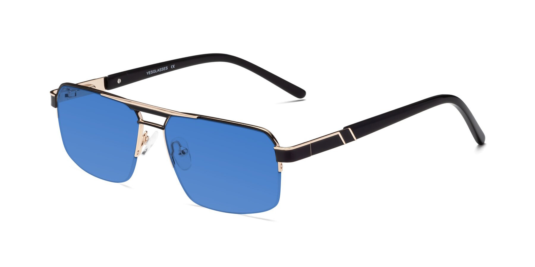 Angle of Chino in Black-Gold with Blue Tinted Lenses