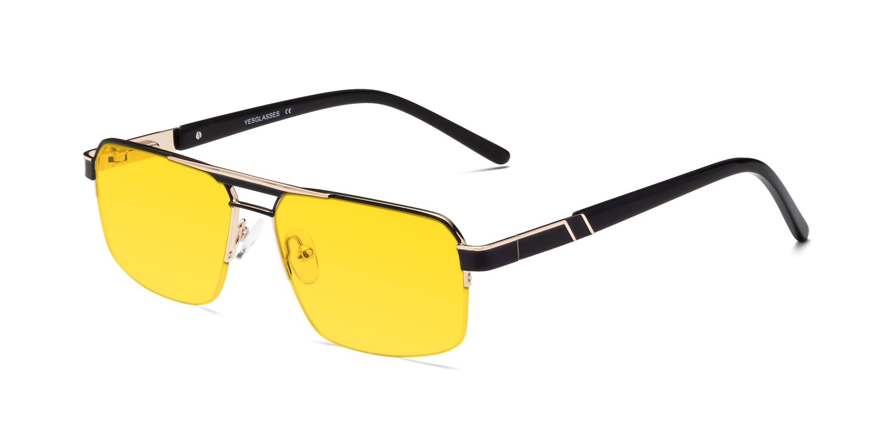 Angle of Chino in Black-Gold with Yellow Tinted Lenses
