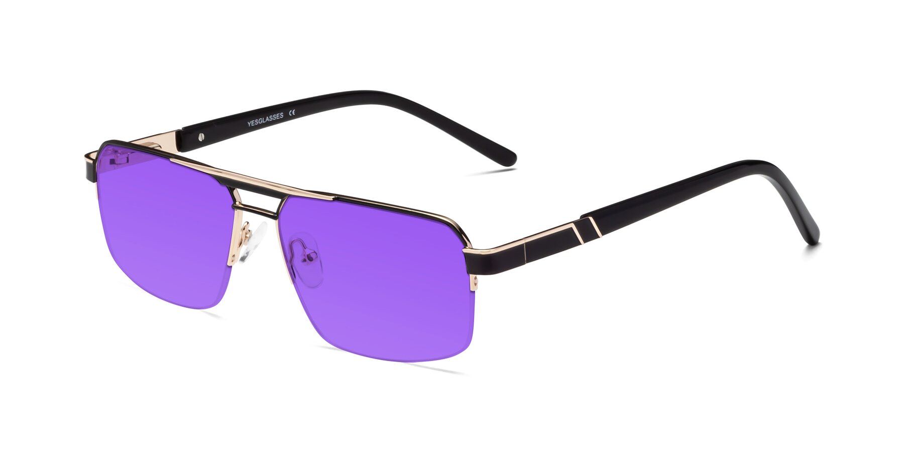 Angle of Chino in Black-Gold with Purple Tinted Lenses