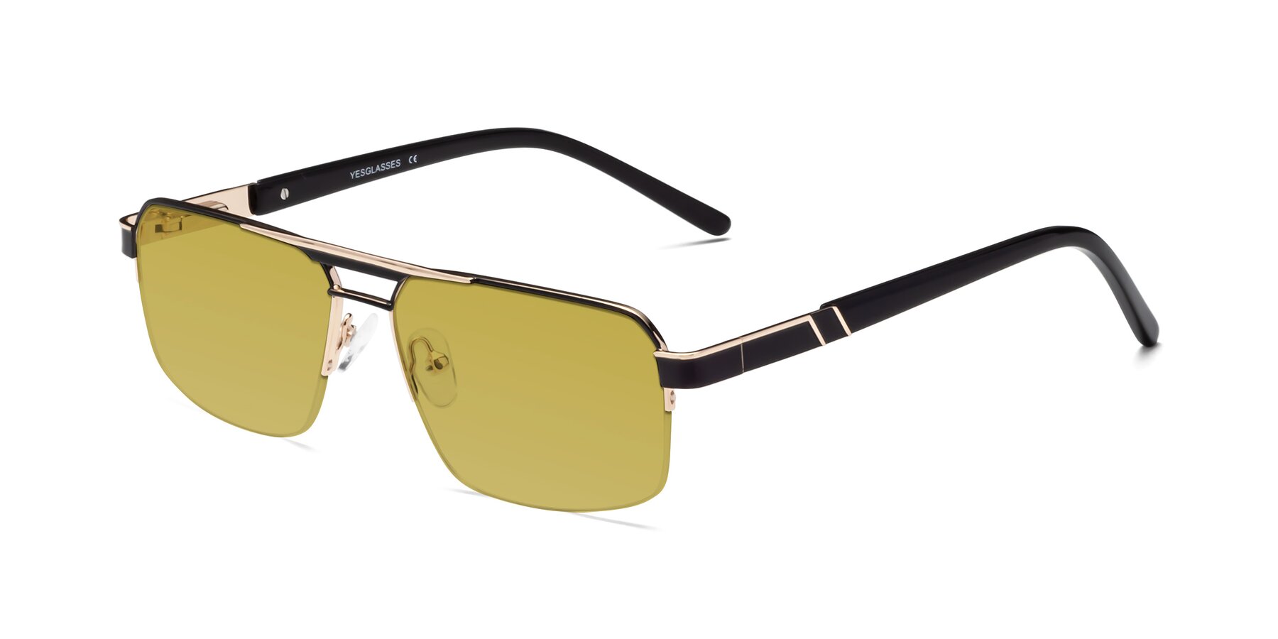 Angle of Chino in Black-Gold with Champagne Tinted Lenses